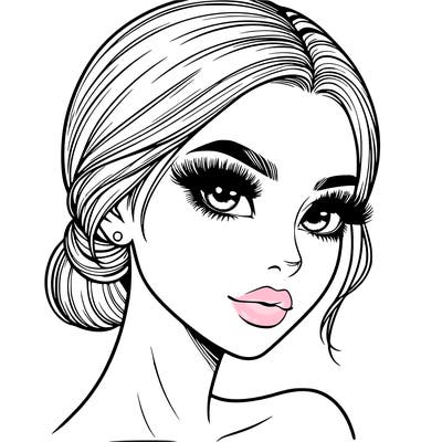 realistic girl with lashes