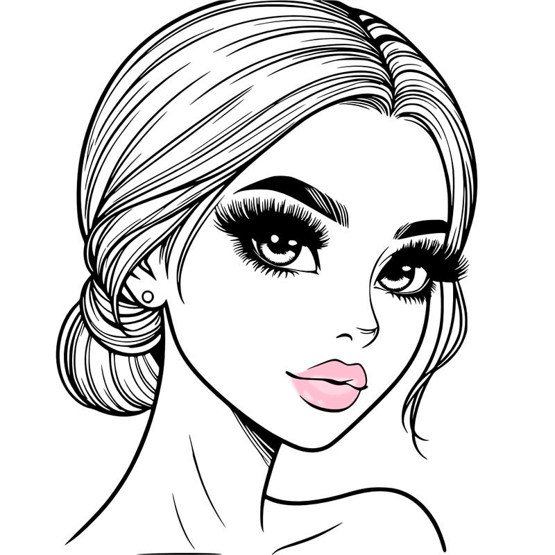 realistic girl with lashes