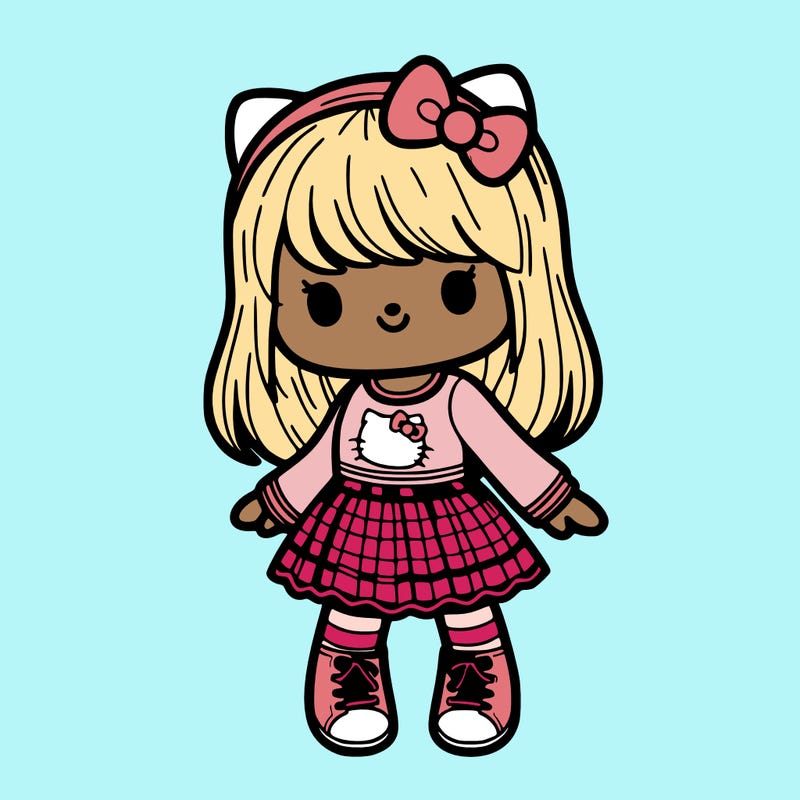 realistic girl wearing hellokitty