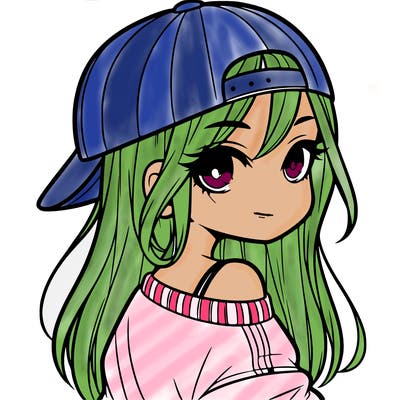 girl with a backward hat on