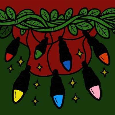 christmas light garland.