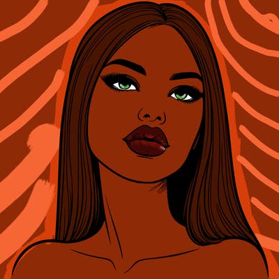 realistic woman with full lips