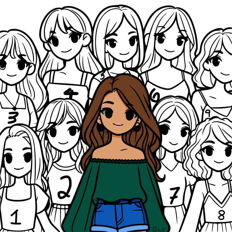 realistic girls in group