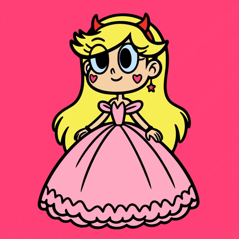 star butterfly from star vs the forces of evil in a gown