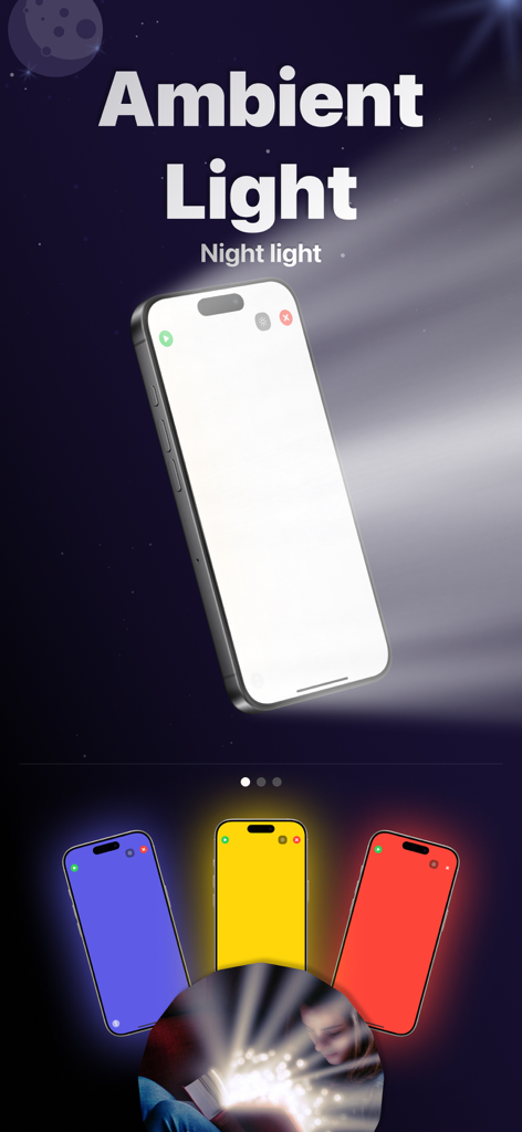 Smart Torch MultiTool - Application Smart Torch MultiTool affichant des options de lumière d'ambiance de couleur plein écran pour la lecture nocturne