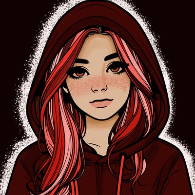 realistic girl with a hoodie