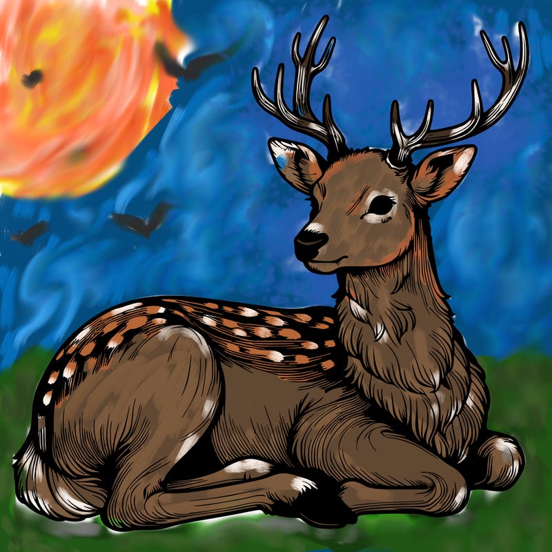 realistic deer with antlers