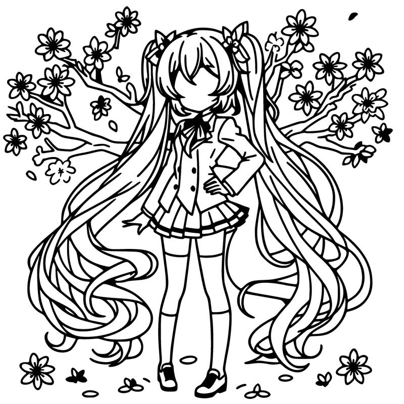 hatsune miku cherry blossom anime