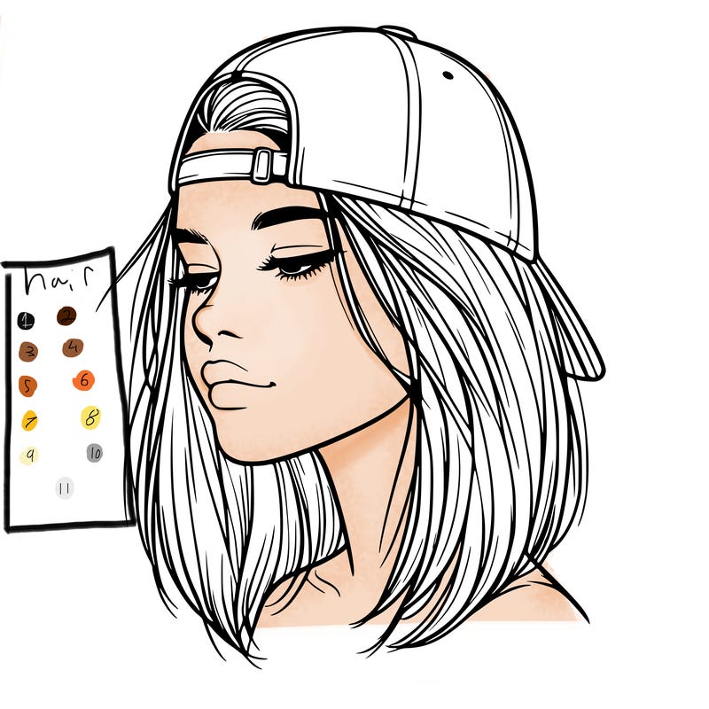 realistic  girl with a backwards hat