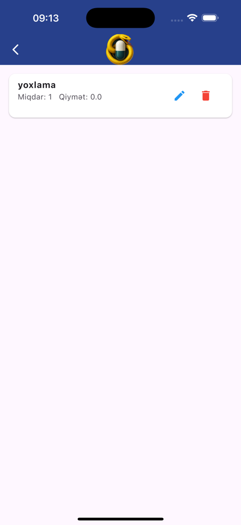 AptekPaylaş - Pharmacy inventory item entry with options to edit or delete within the AptekPaylaş app interface.