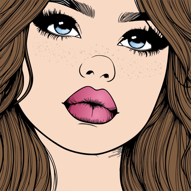 really realistic girl with lips