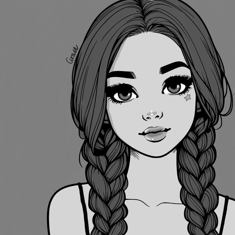 realistic girl with braids