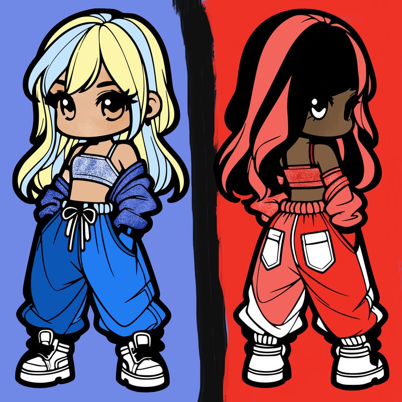 girl in crop top and baggy pants