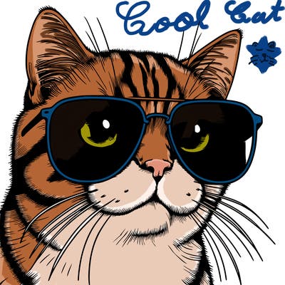 a cat with sun glasses realistic