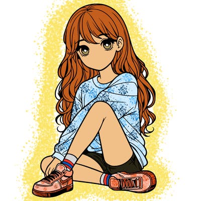 girl sitting realistic