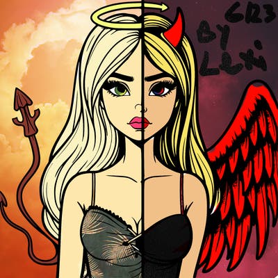 devil vs angel realistic girl