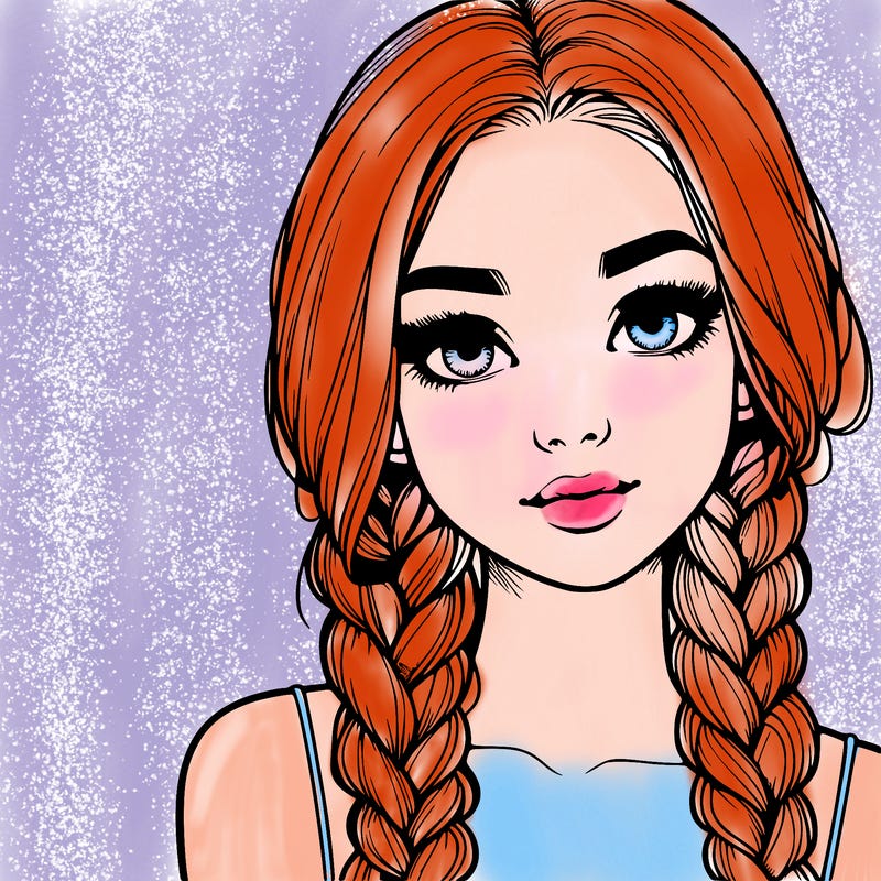 realistic girl with braids
