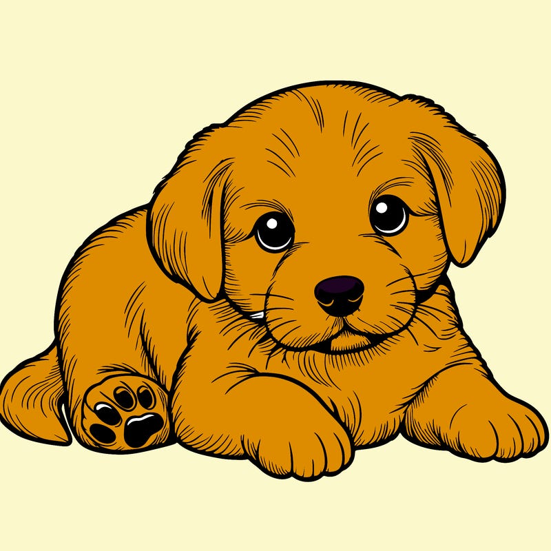 a cute realistic puppy