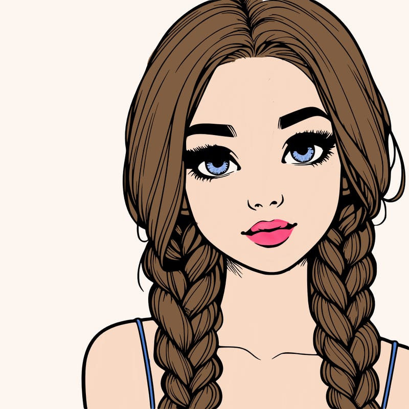 realistic girl with braids