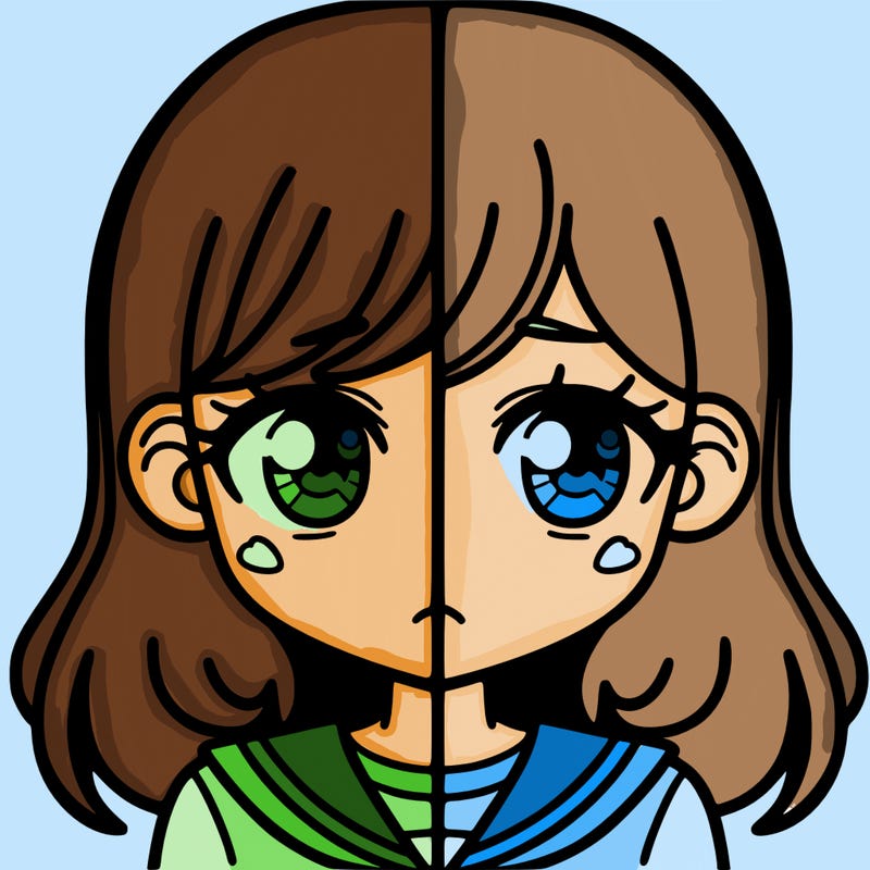 a split of a girl