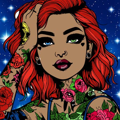 realistic girl with tattoos all over
