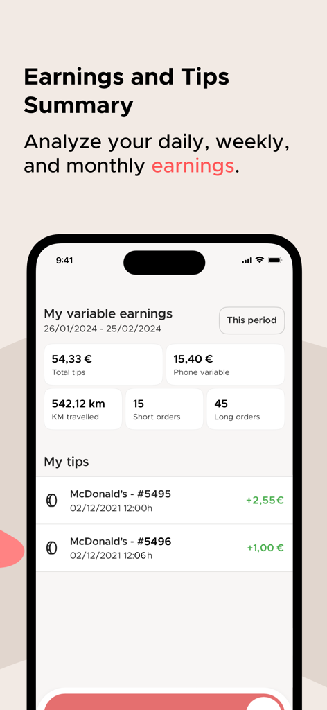 Panel de control de la app CityXerpa Riders mostrando un resumen de ganancias y propinas con estadísticas de entrega