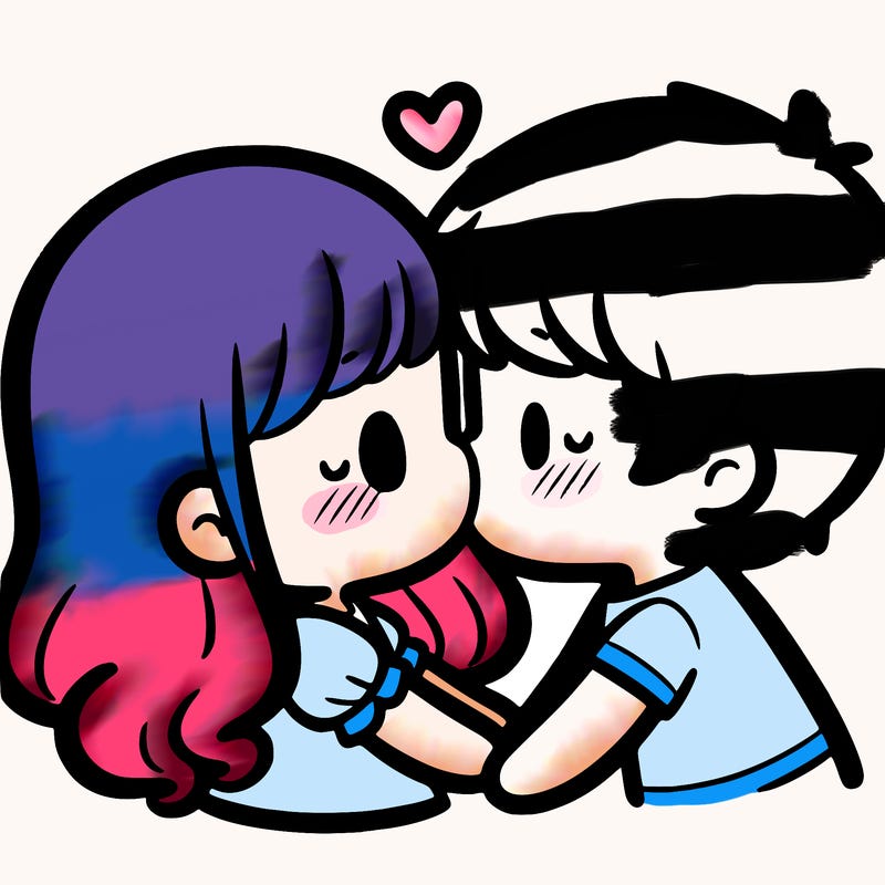 a girl and a boy kissing