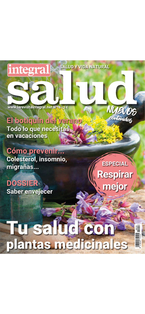 Portada de la revista Integral Extra titulada Salud con artículos sobre salud natural, plantas medicinales y bienestar.