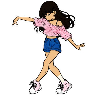 realistic girl danceing
