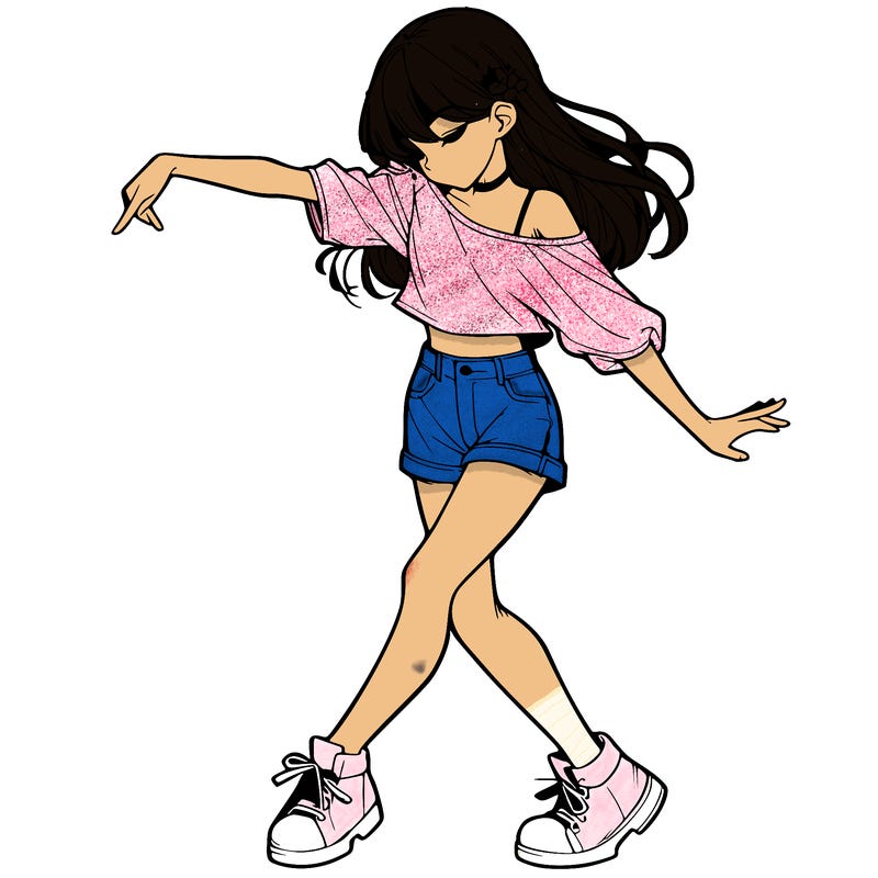 realistic girl danceing