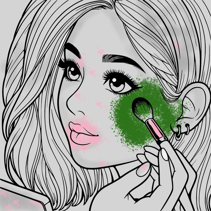 a realistic girl doing her makeup