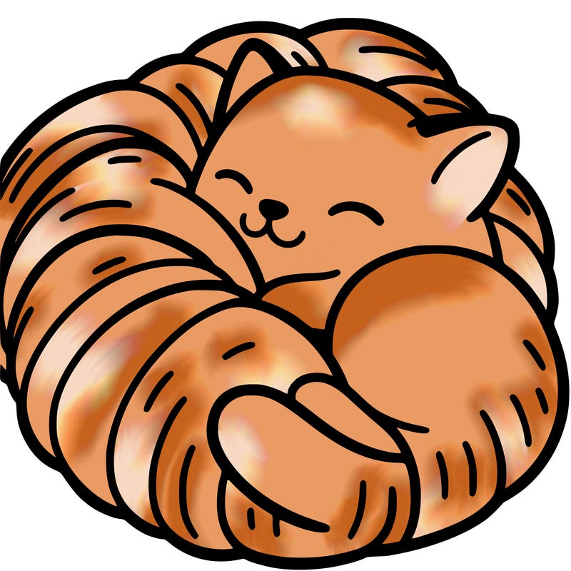 cat in a croissant