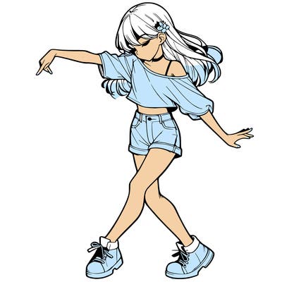 realistic girl danceing