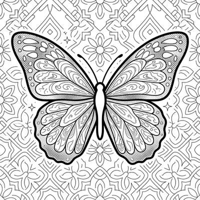 Dive into the mesmerizing world of this Dot Work Butterfly, beautifully rendered in a dynamic Pop Art style. Its bold outlines and intricate dotted patterns offer a unique and engaging coloring experience.