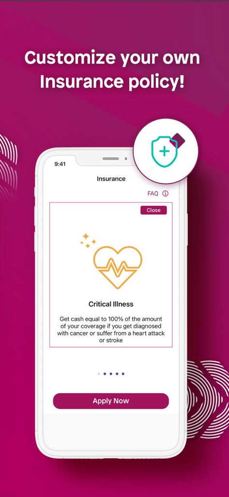 Komo by EastWest - Pantalla de la aplicación móvil Komo para personalizar una póliza de seguro con cobertura por enfermedad crítica