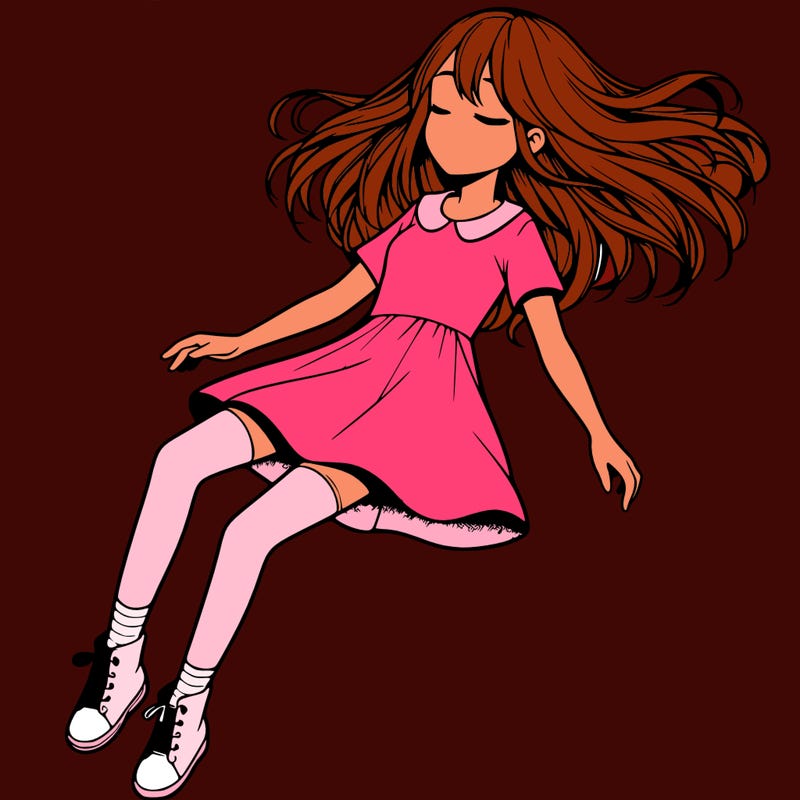 realistic girl floating