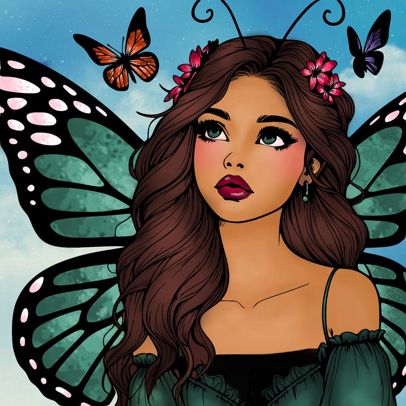 butterfly fairy realistic girl