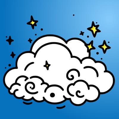 pink starry cloud sky