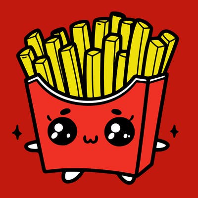 a cute. french fries