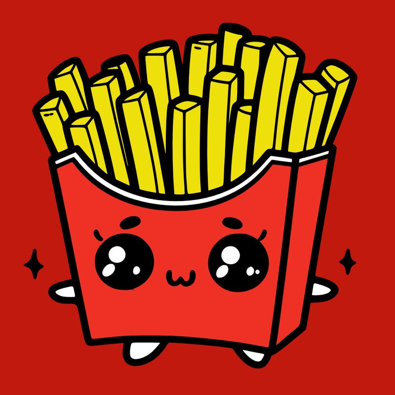a cute. french fries