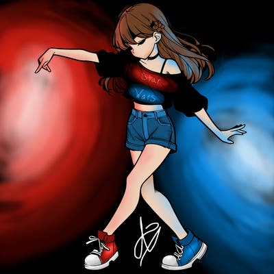 realistic girl danceing