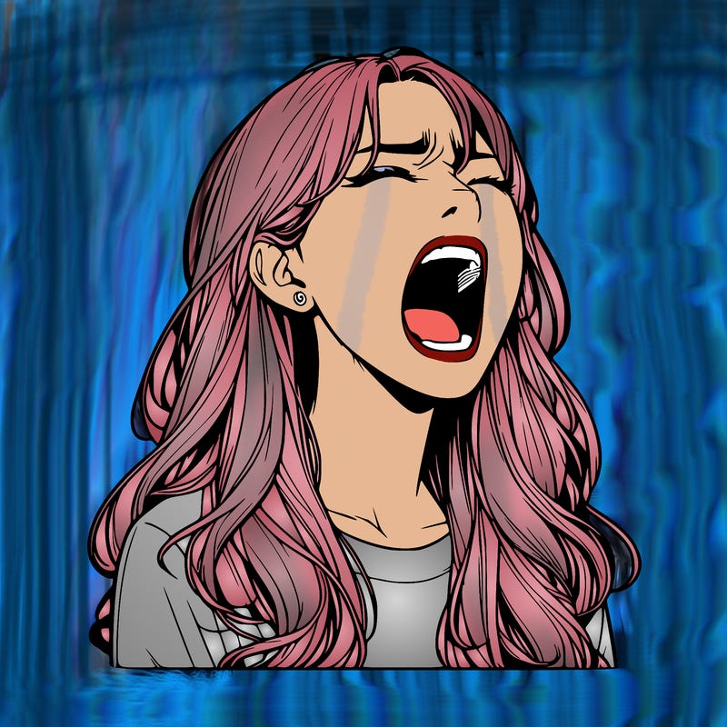 screaming realistic, girl