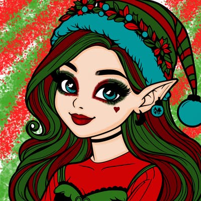 christmas girl elf realistic