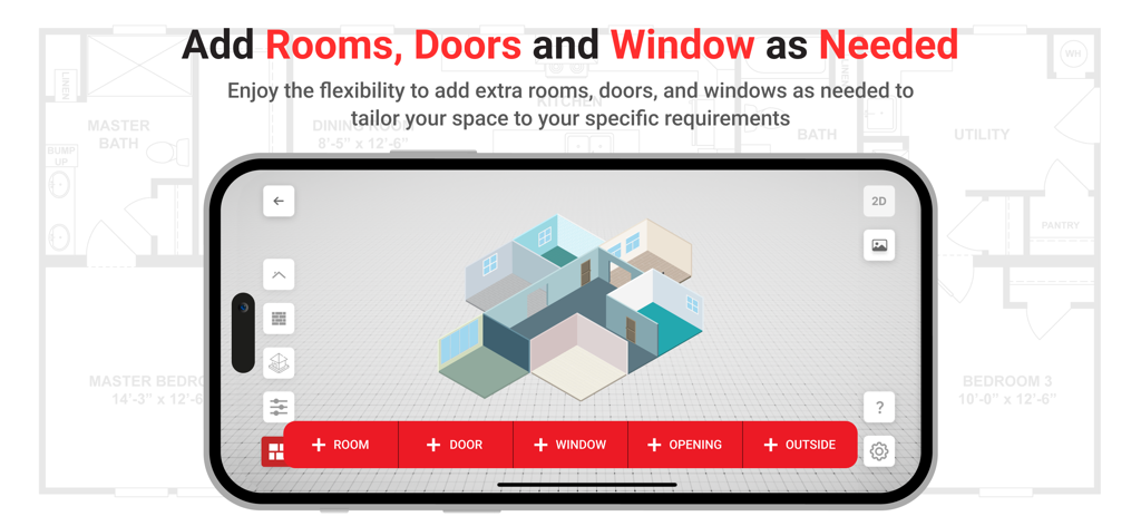 Magical Floor Planner | Design - 3Dアイソメトリックな部屋のデザインとレイアウトツールを表示しているMagical Floor Plannerアプリ