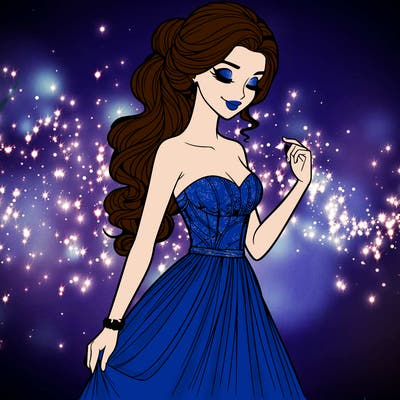 a realistic woman wearing an elegant dress