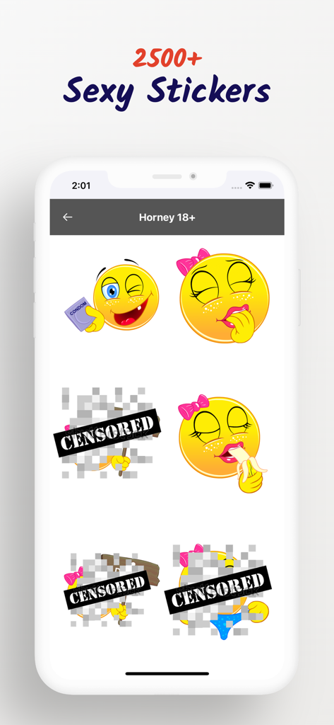 Adult Emoji: Dirty Sexy Emojis - Mobile phone screen showing a selection of naughty and suggestive adult emojis and stickers