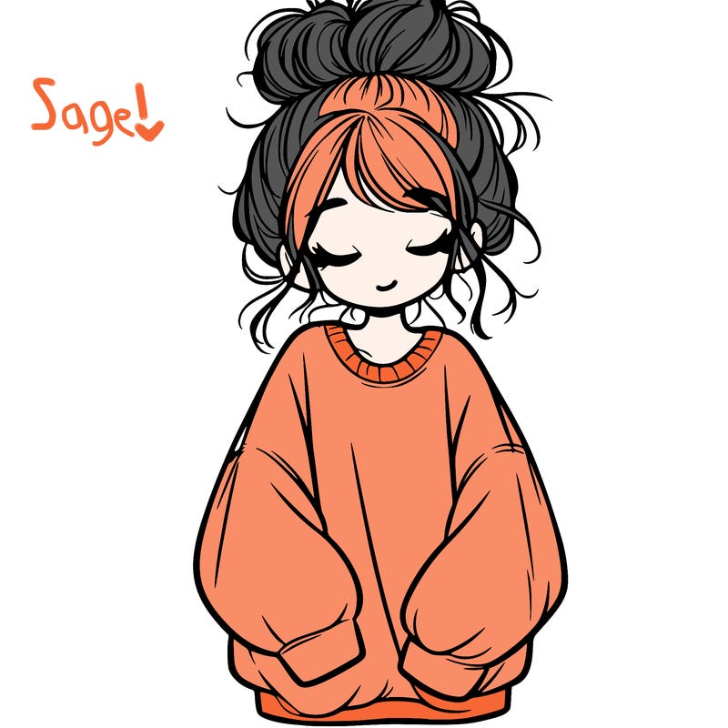 girl with baggy sweatshirt and messy bun