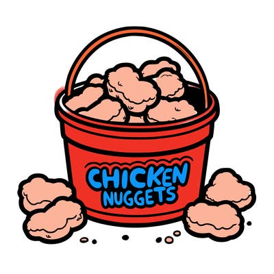 chicken nuggets in a bucket