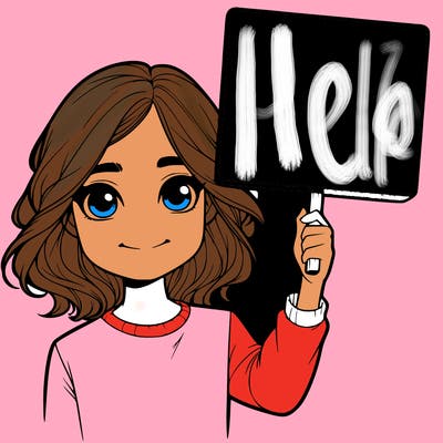 realistic girl holding up a sign