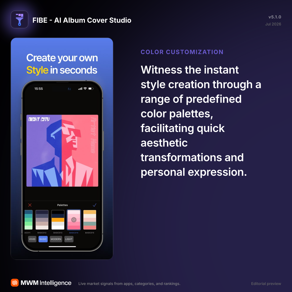 FIBE - AI Album Cover Studio - Graphics & Design App | MWM